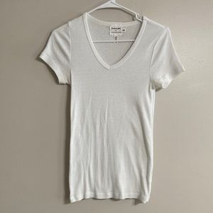 Michael Stars for Anthropologie White V Neck Tee